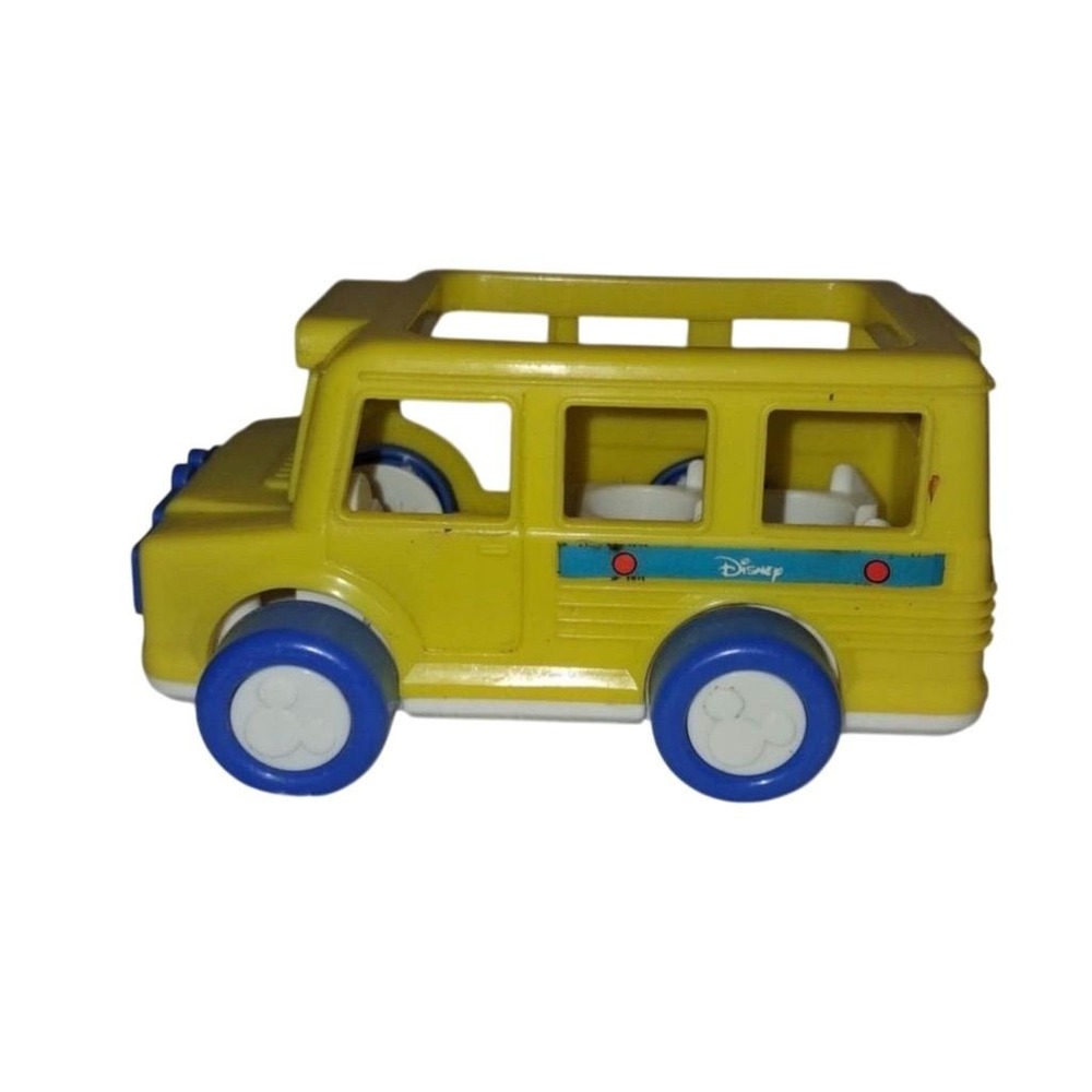 Vintage Disney Yellow School‎ Bus Toy with Blue Wheels